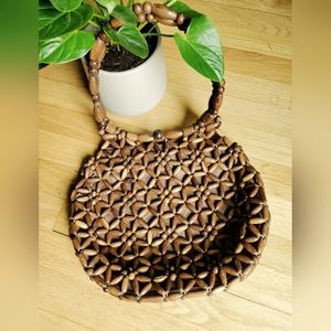 Wood Beaded Purse